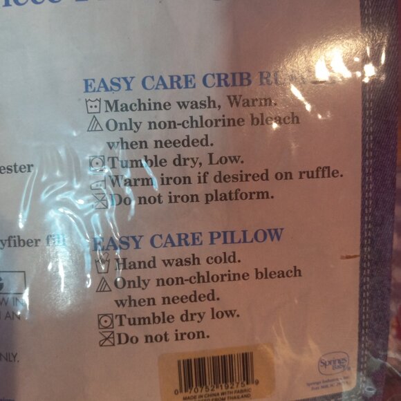 Blue Jean Teddy Nursery Baby 2 Piece Finishing Set Crib Ruffle, Pillow - Picture 7 of 9